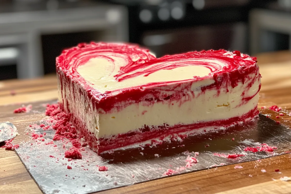 How do you cut a heart shaped cake evenly?