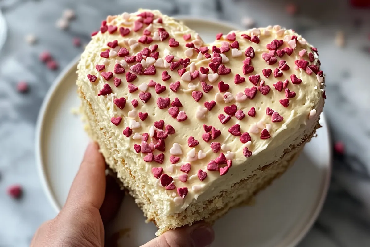 heart-shaped cake