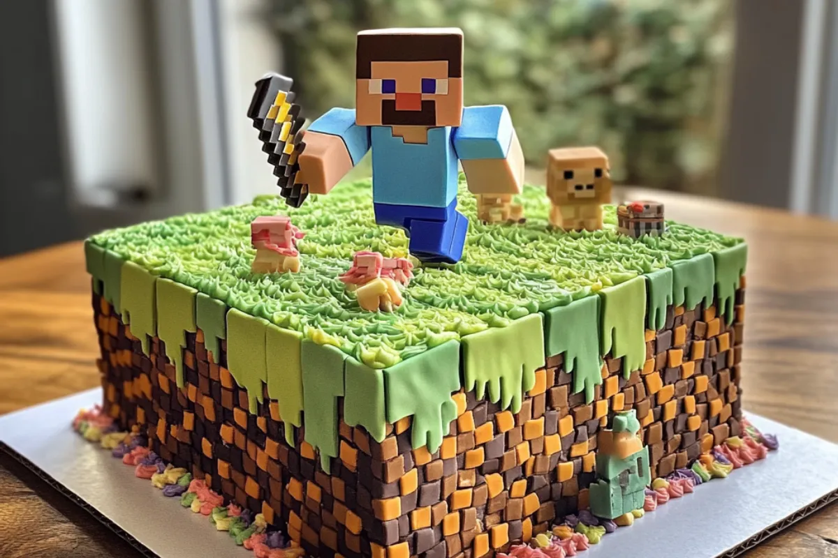 minecraft birthday cake