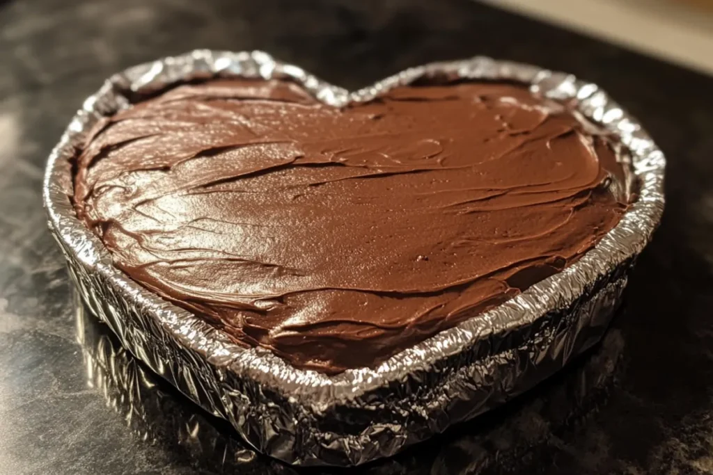 How to make a heart-shaped cake with foil?