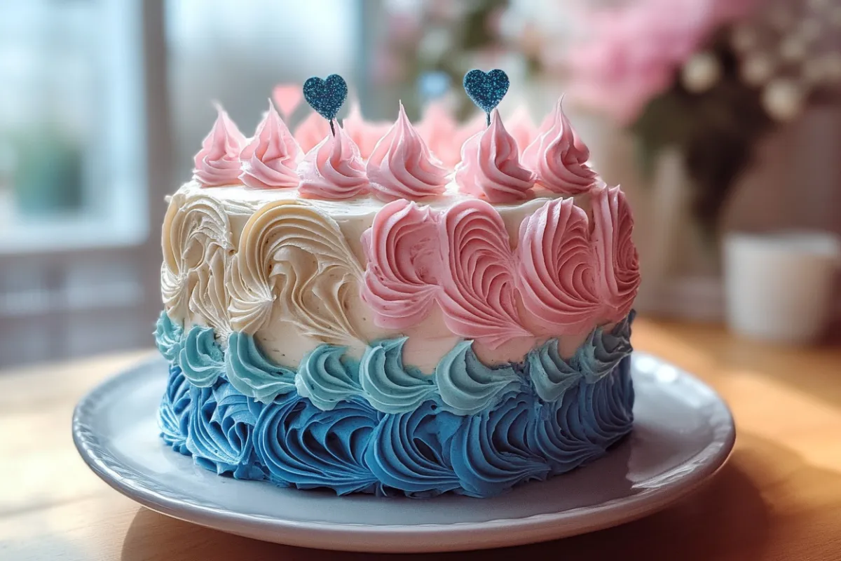 How does gender reveal cake work?