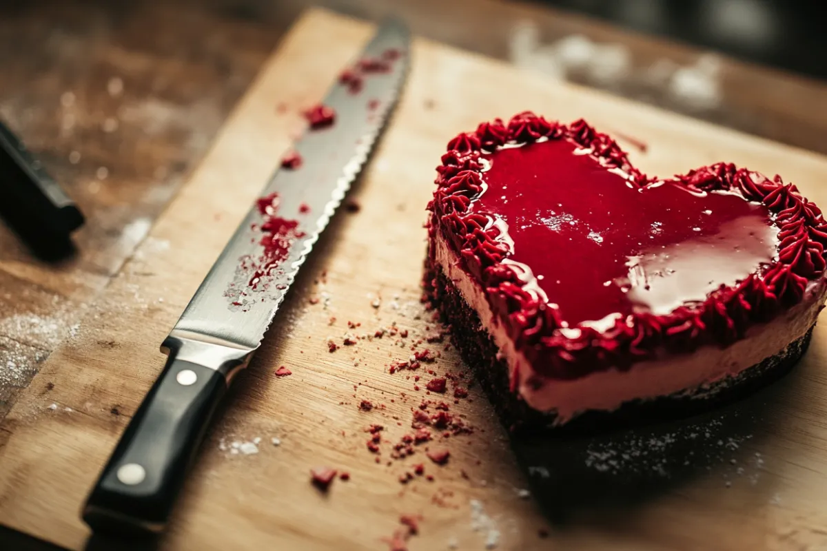 How do you cut a heart shaped cake evenly?